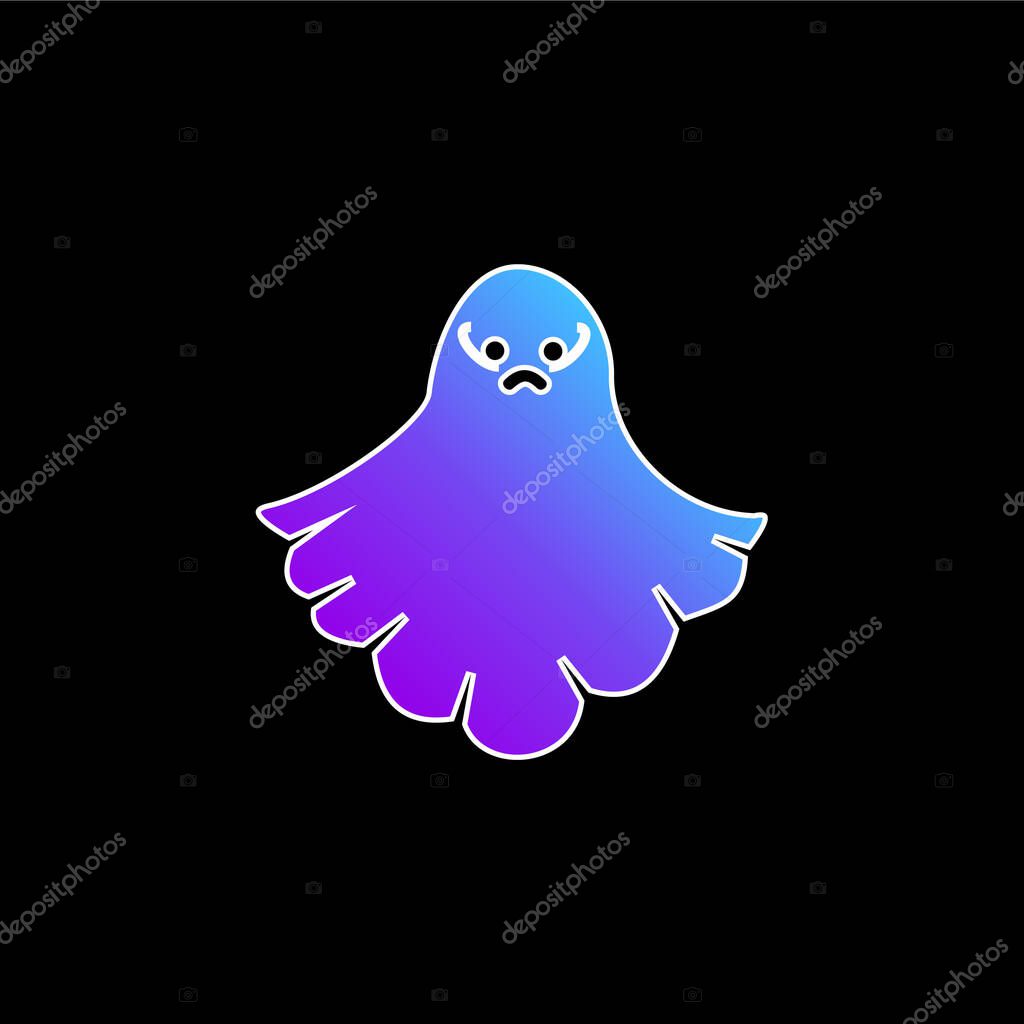 Angry Ghost blue gradient vector icon