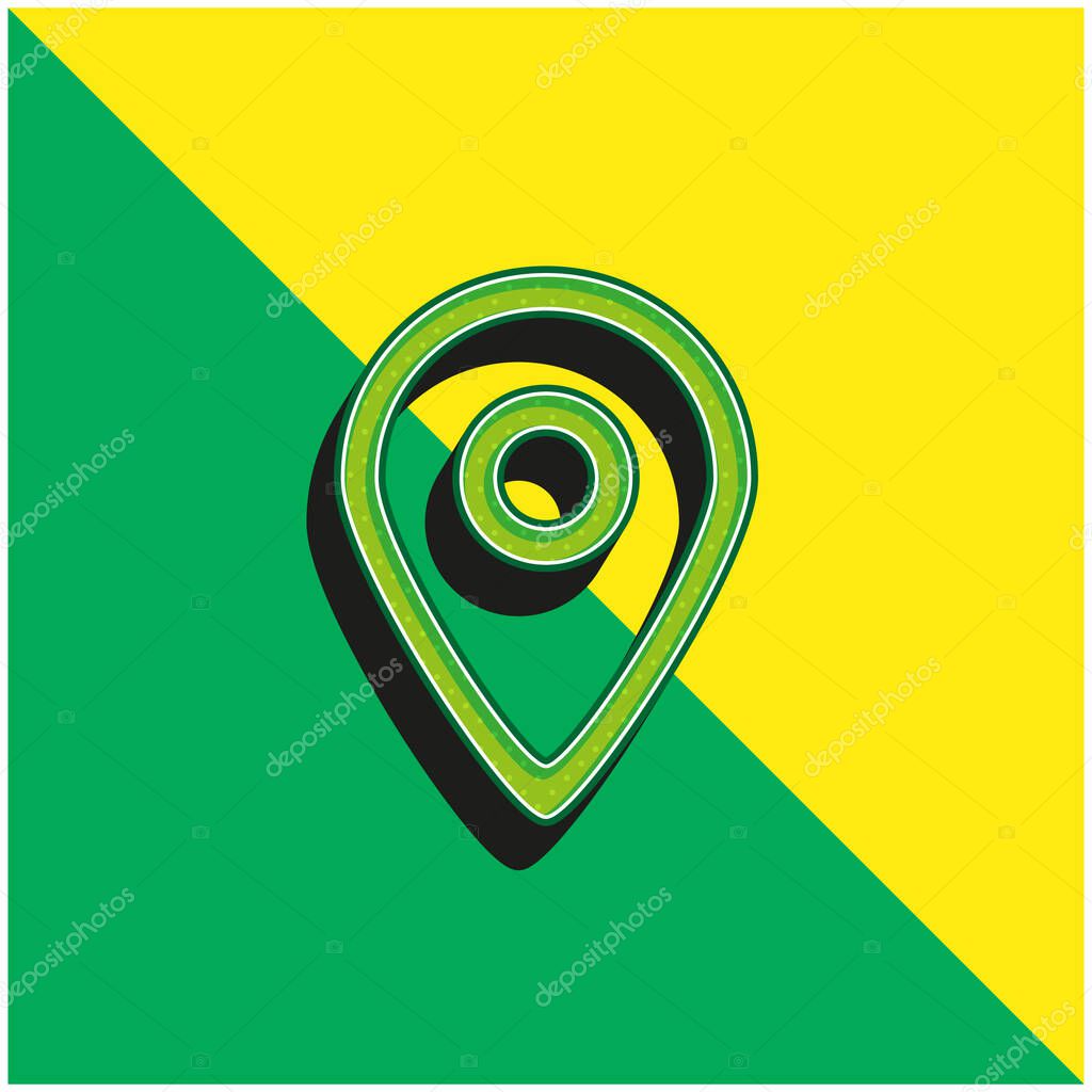 Big Map Placeholder Outlined Symbol Of Interface Green and yellow modern 3d vector icon logo