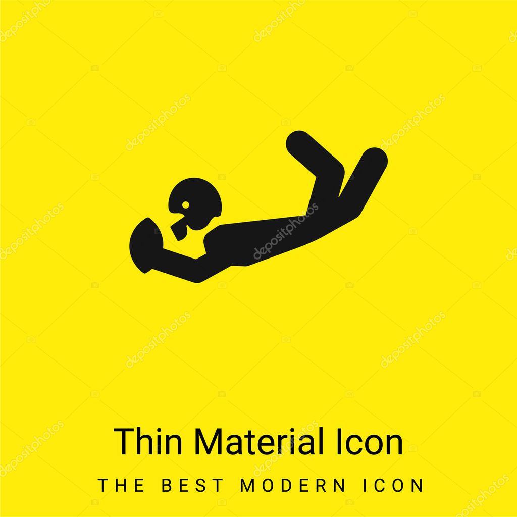American Football Player Catching The Ball minimal bright yellow material icon