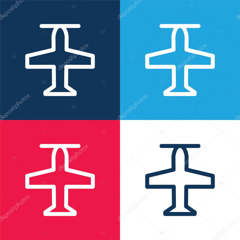 Airscrew blue and red four color minimal icon set
