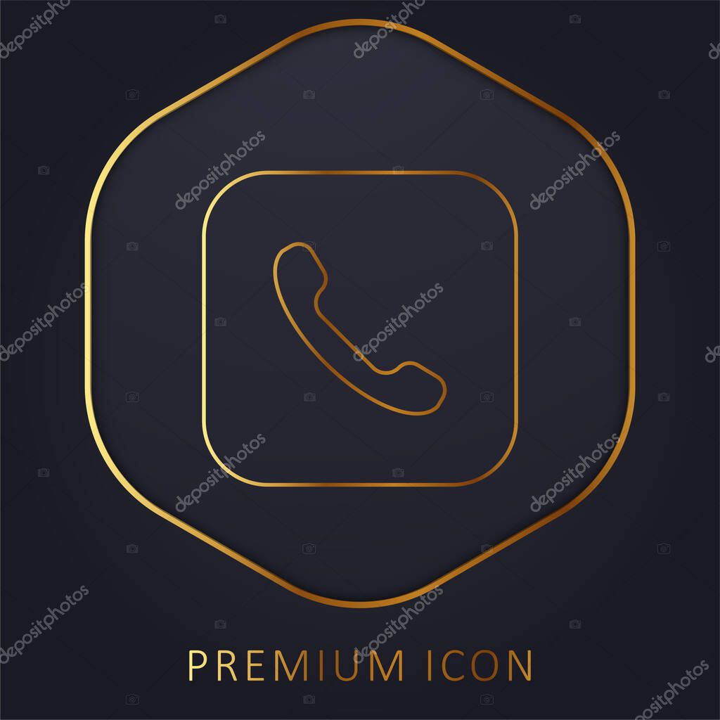 Apple golden line premium logo or icon