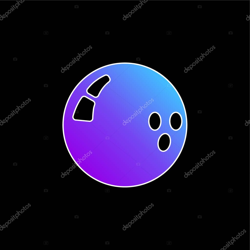Bowling Ball blue gradient vector icon