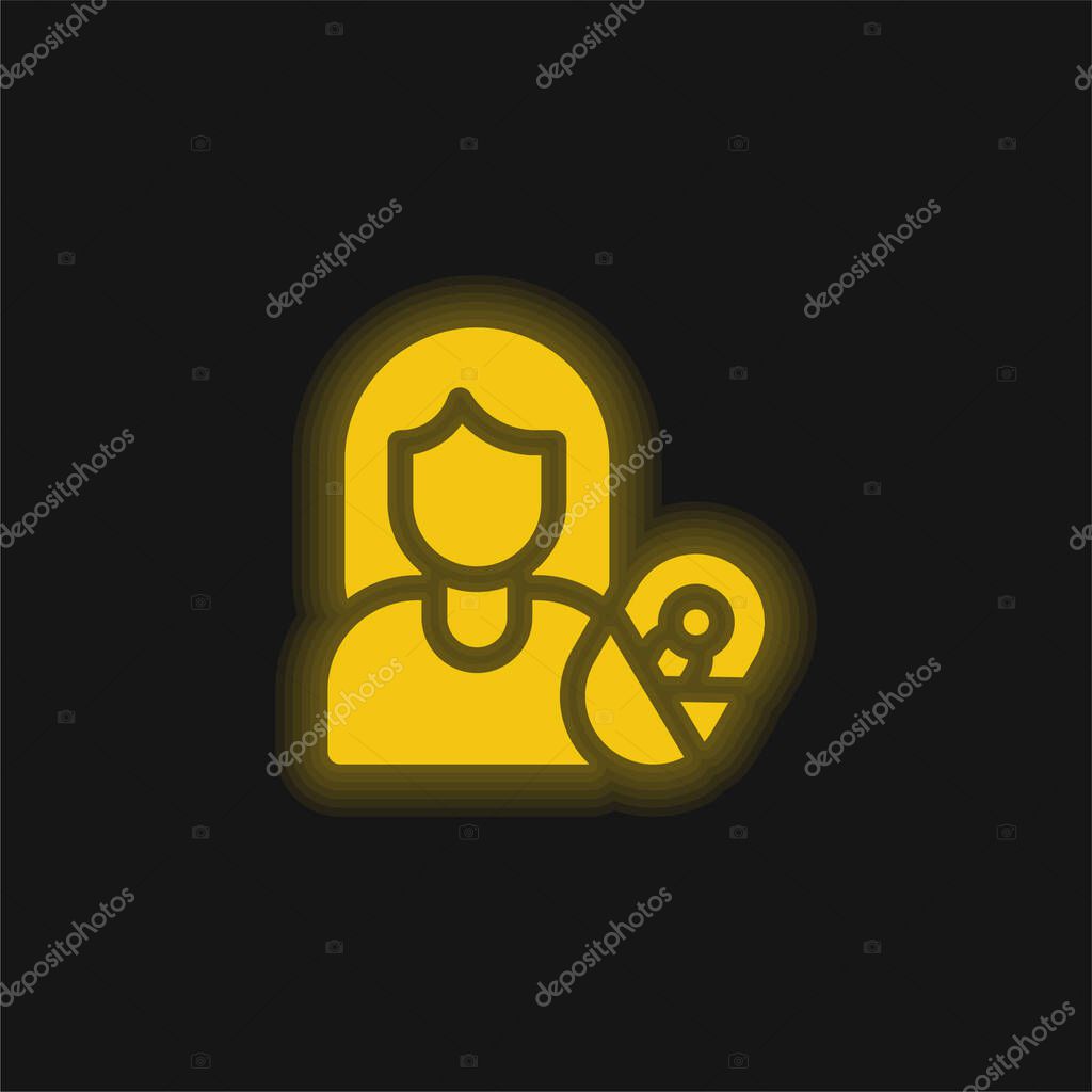 Adoptive Mother yellow glowing neon icon