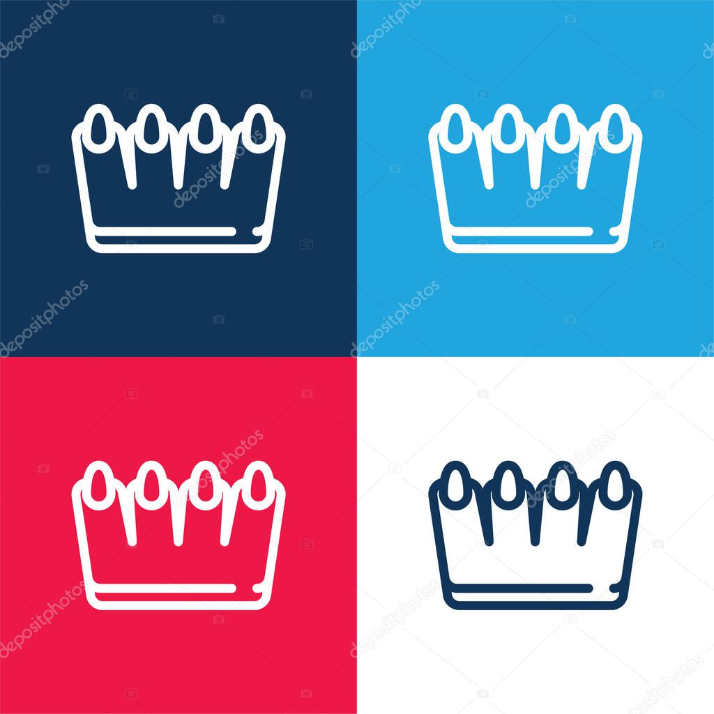 Bear Claw blue and red four color minimal icon set