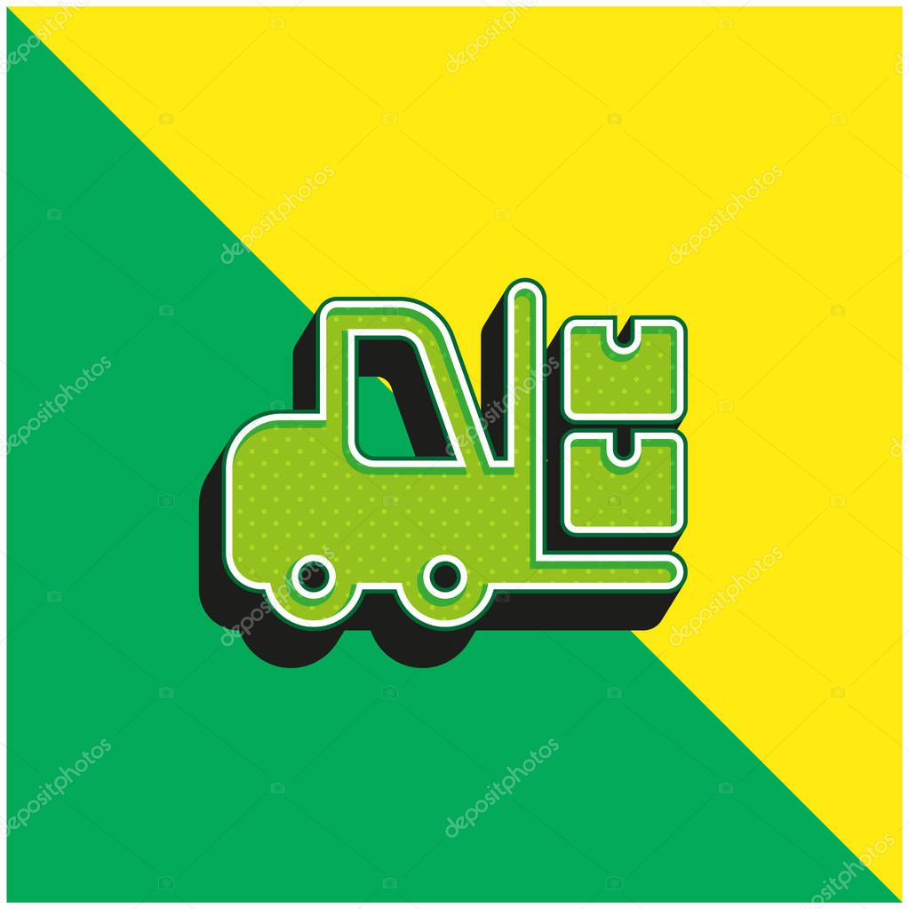 Boxes Green and yellow modern 3d vector icon logo