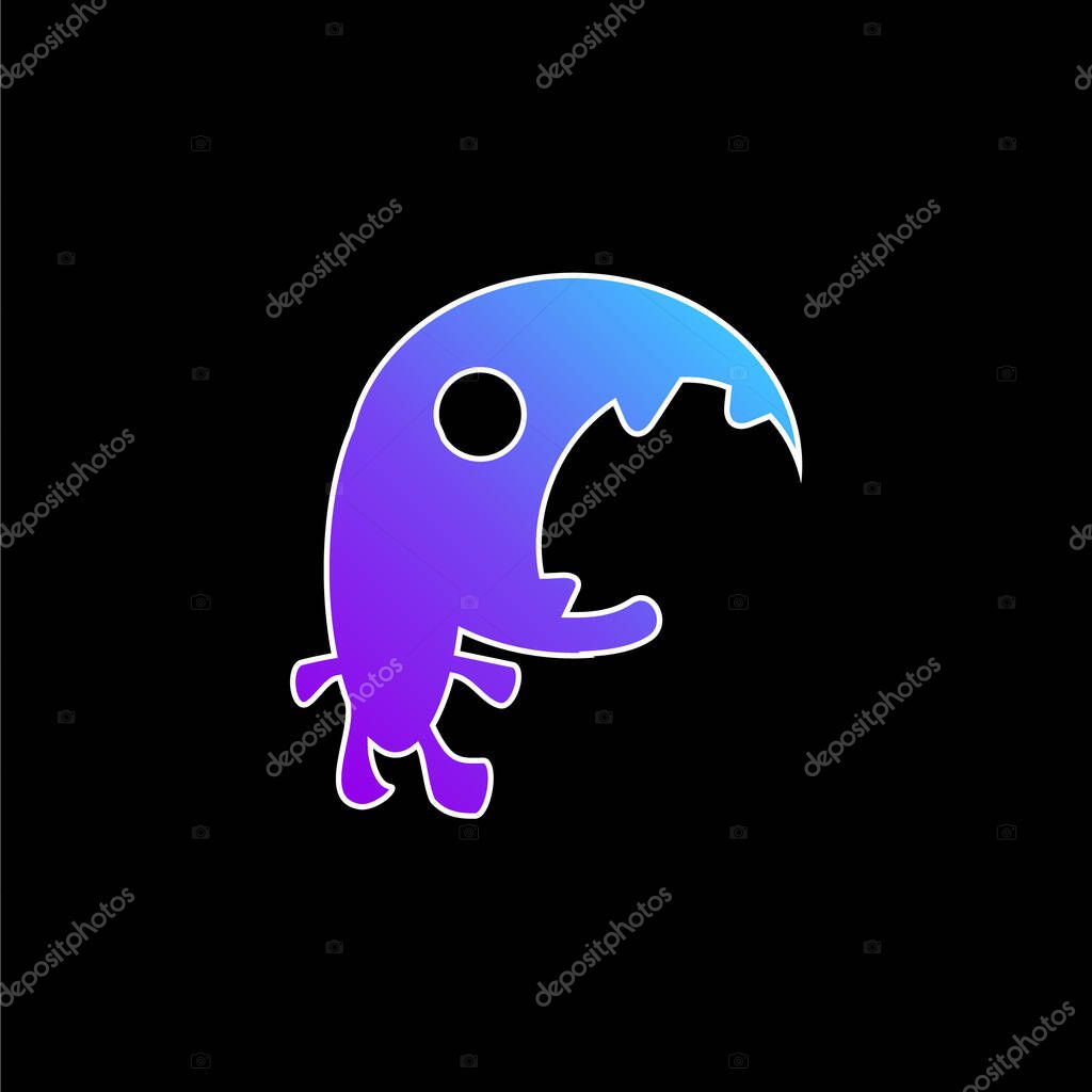 Big Mouth Monster blue gradient vector icon