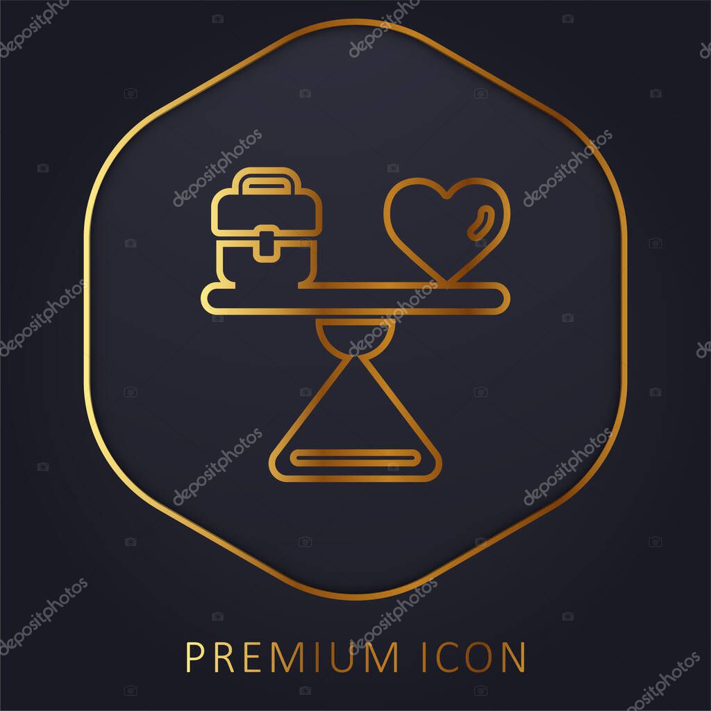Balance golden line premium logo or icon