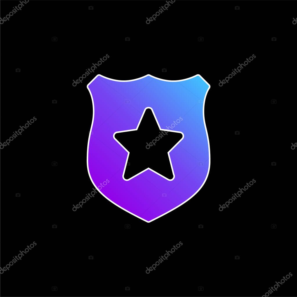 Badge blue gradient vector icon