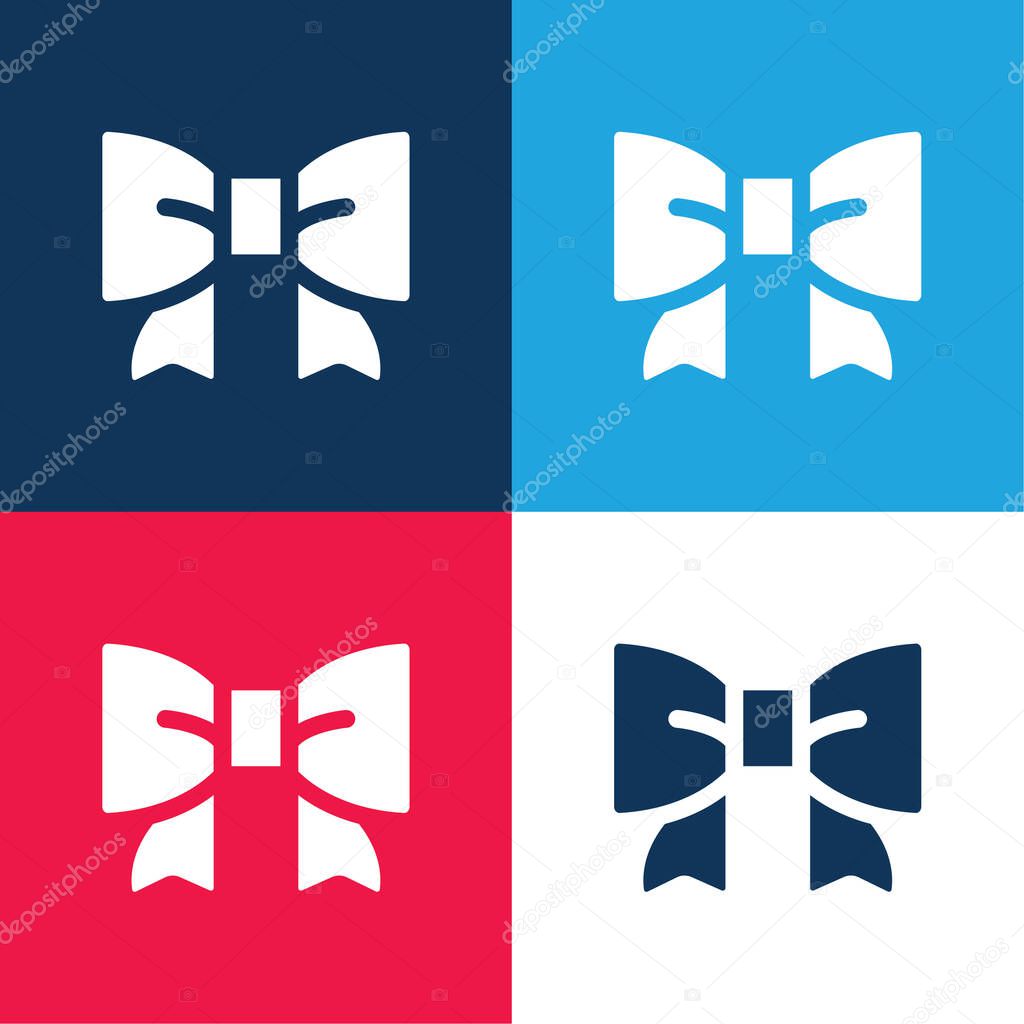Bow blue and red four color minimal icon set