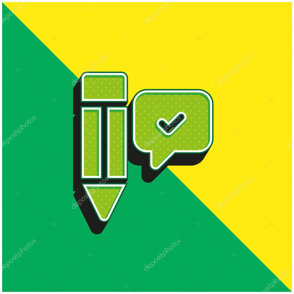 Agree Green and yellow modern 3d vector icon logo