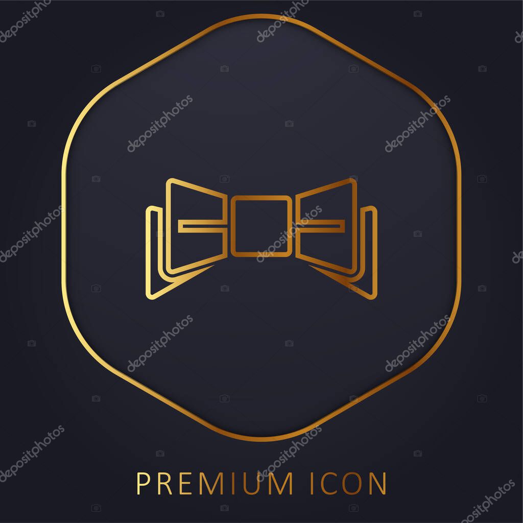 Bow golden line premium logo or icon
