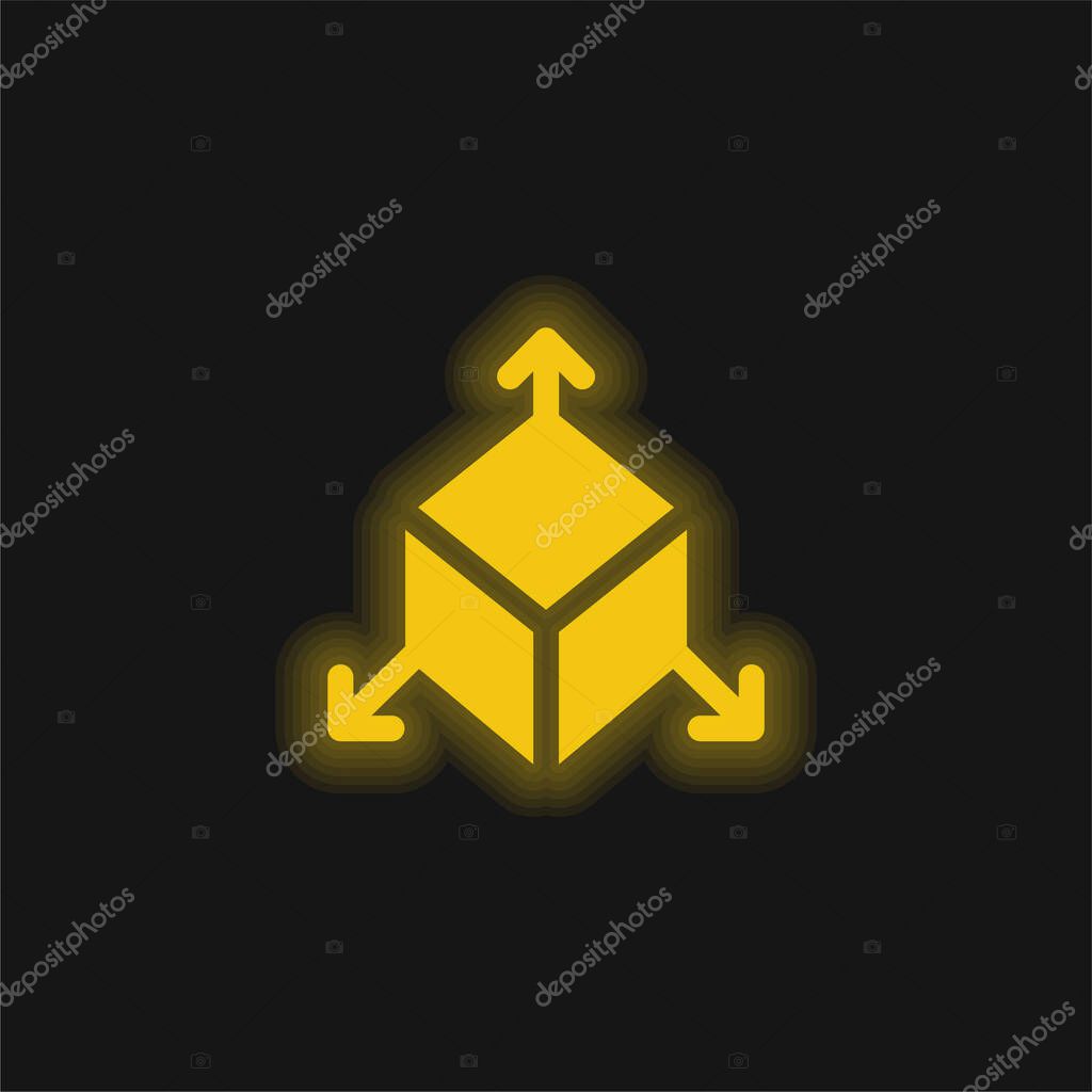3d yellow glowing neon icon