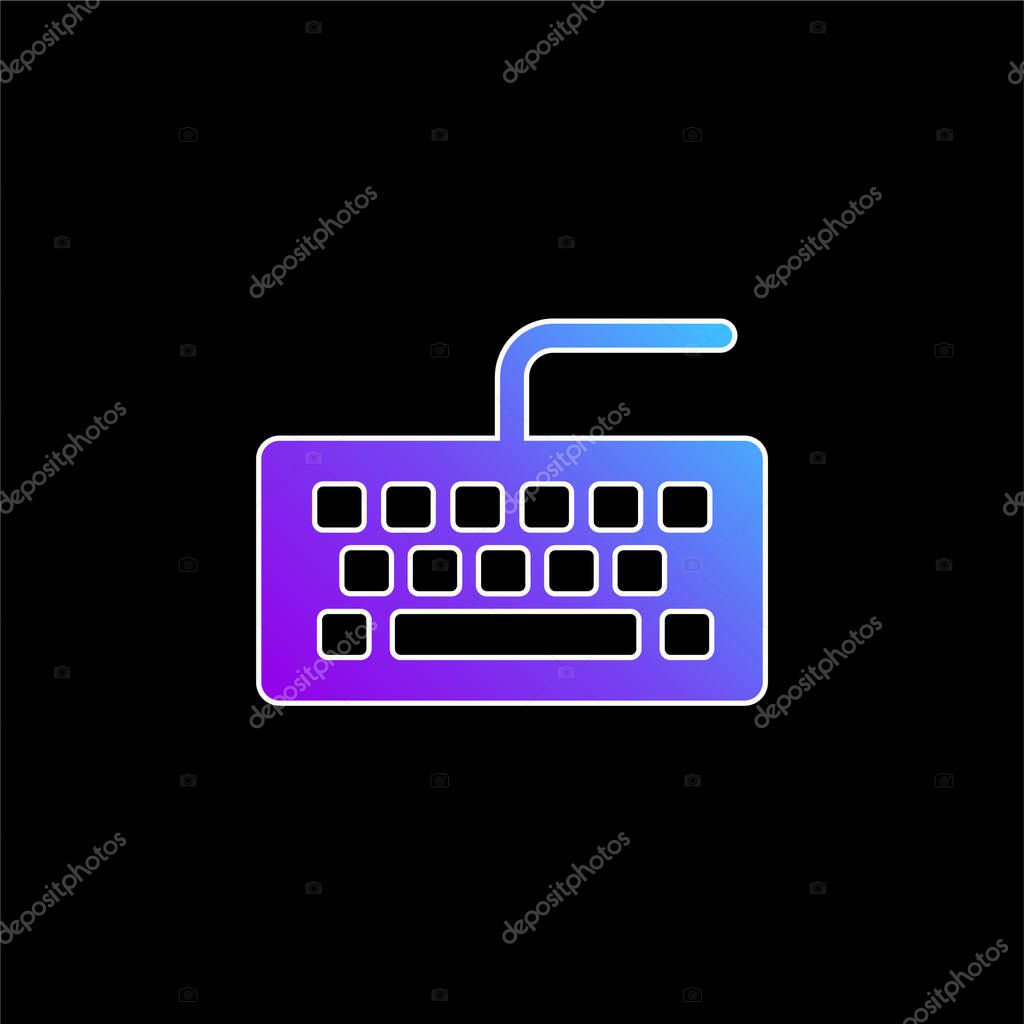 Black Keyboard blue gradient vector icon