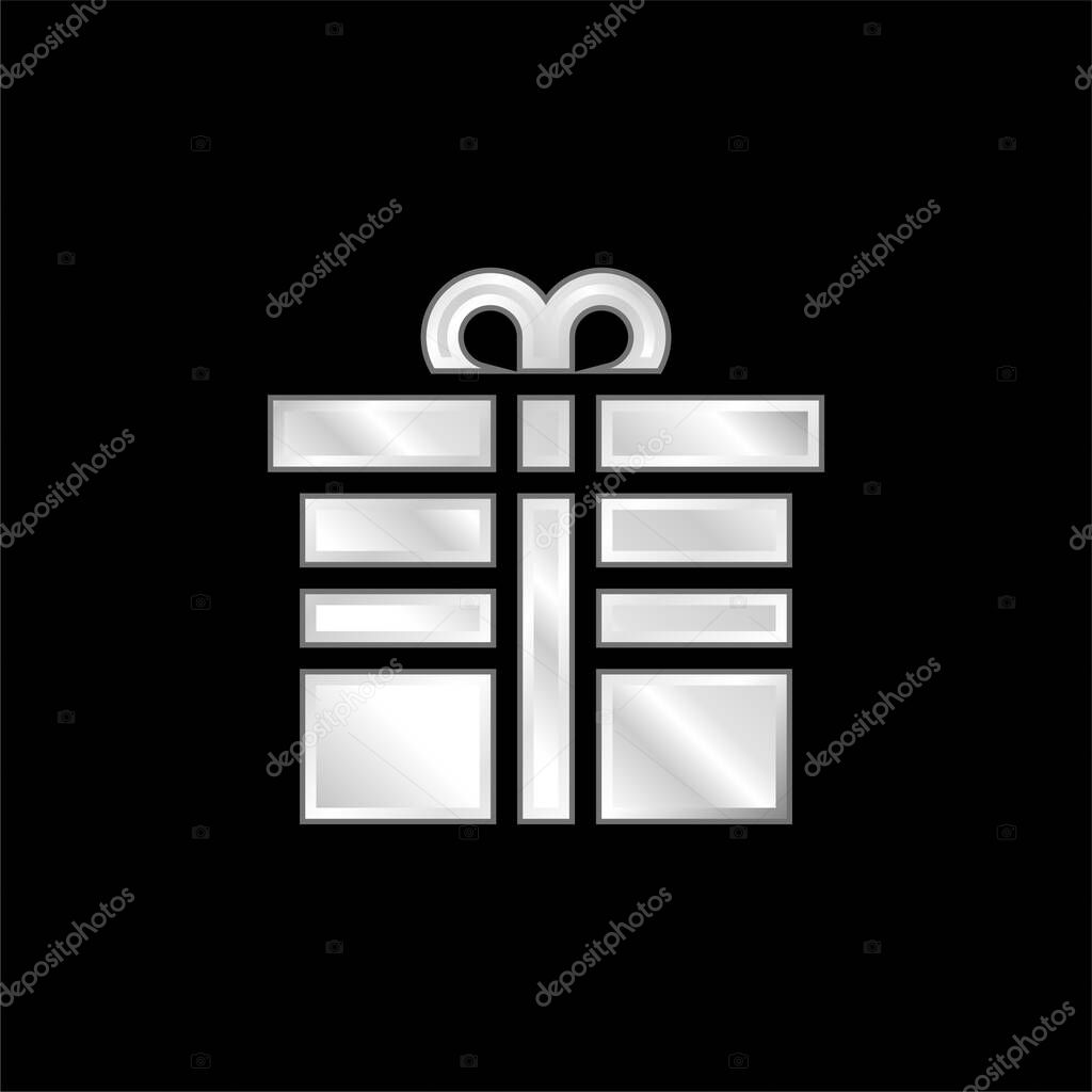 Birthday silver plated metallic icon
