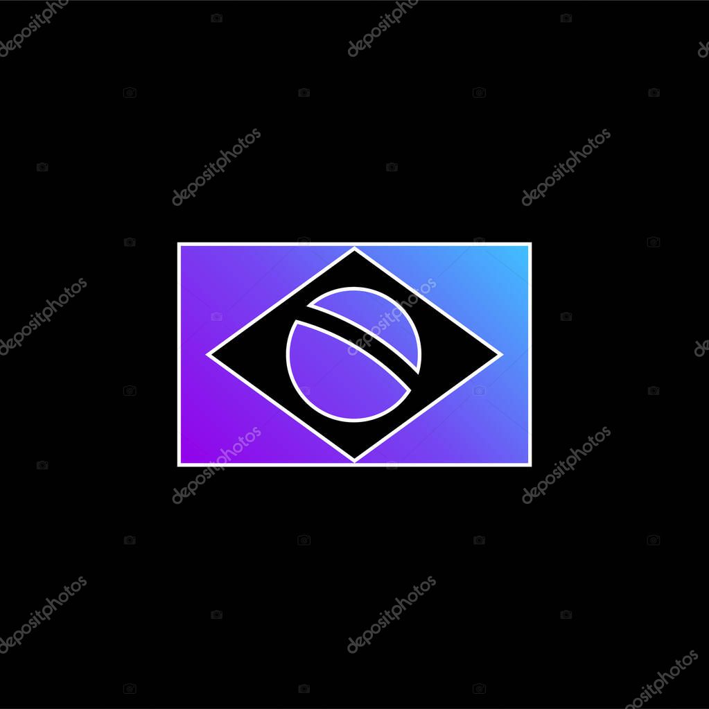 Brazil Flag blue gradient vector icon