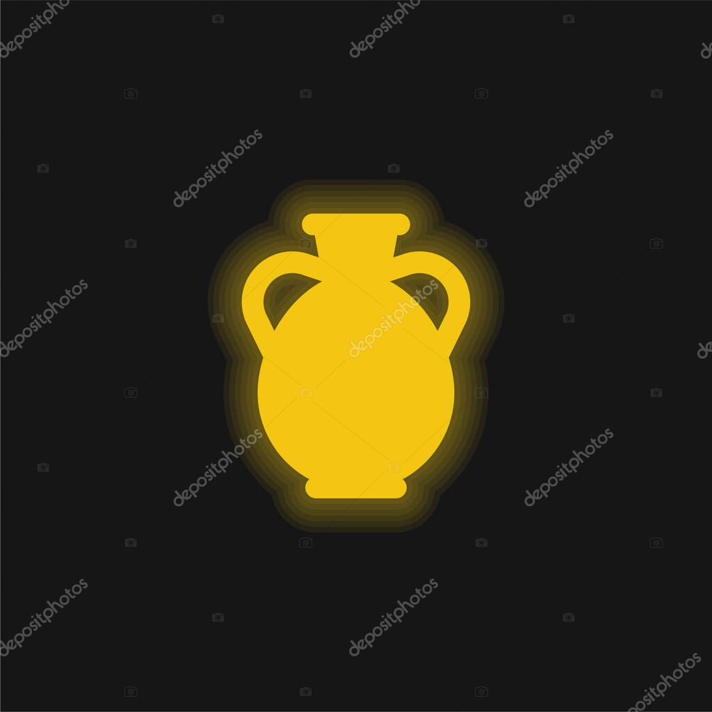Amphora yellow glowing neon icon