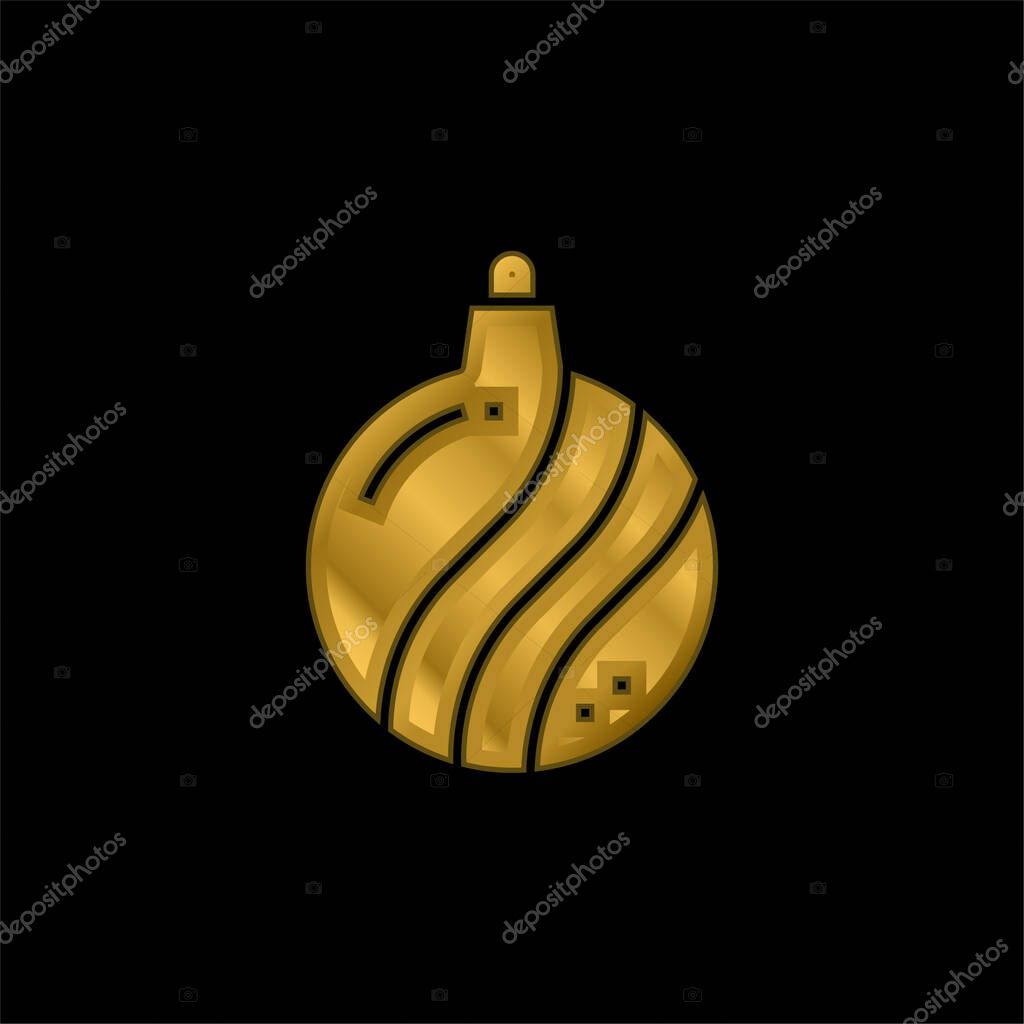 Bauble gold plated metalic icon or logo vector