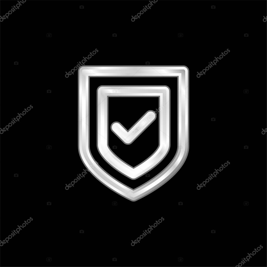 Anti Virus silver plated metallic icon