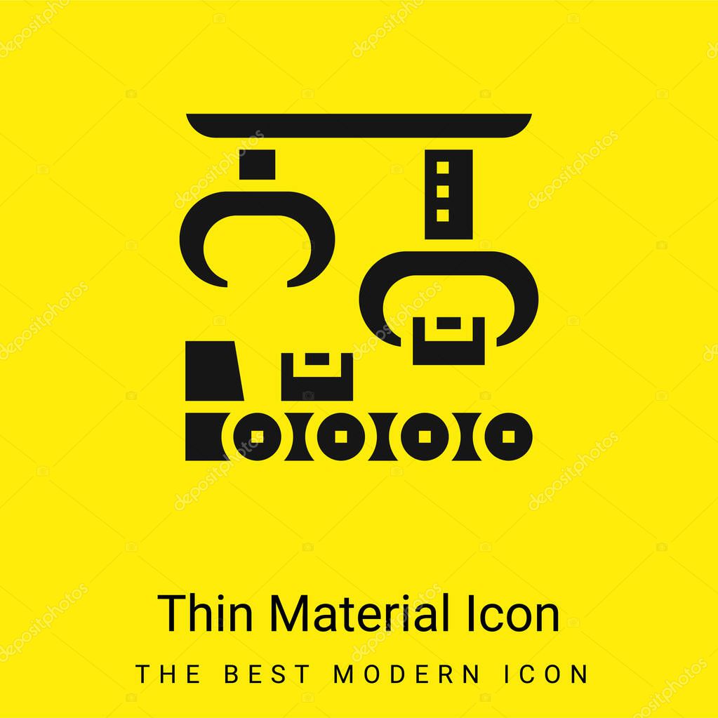 Assembly minimal bright yellow material icon