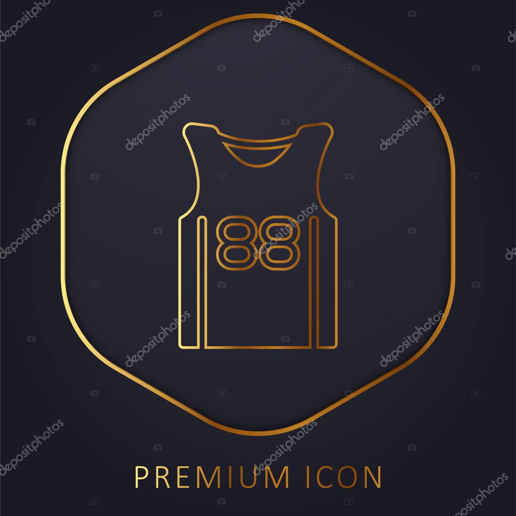 Basketball Jersey golden line premium logo or icon