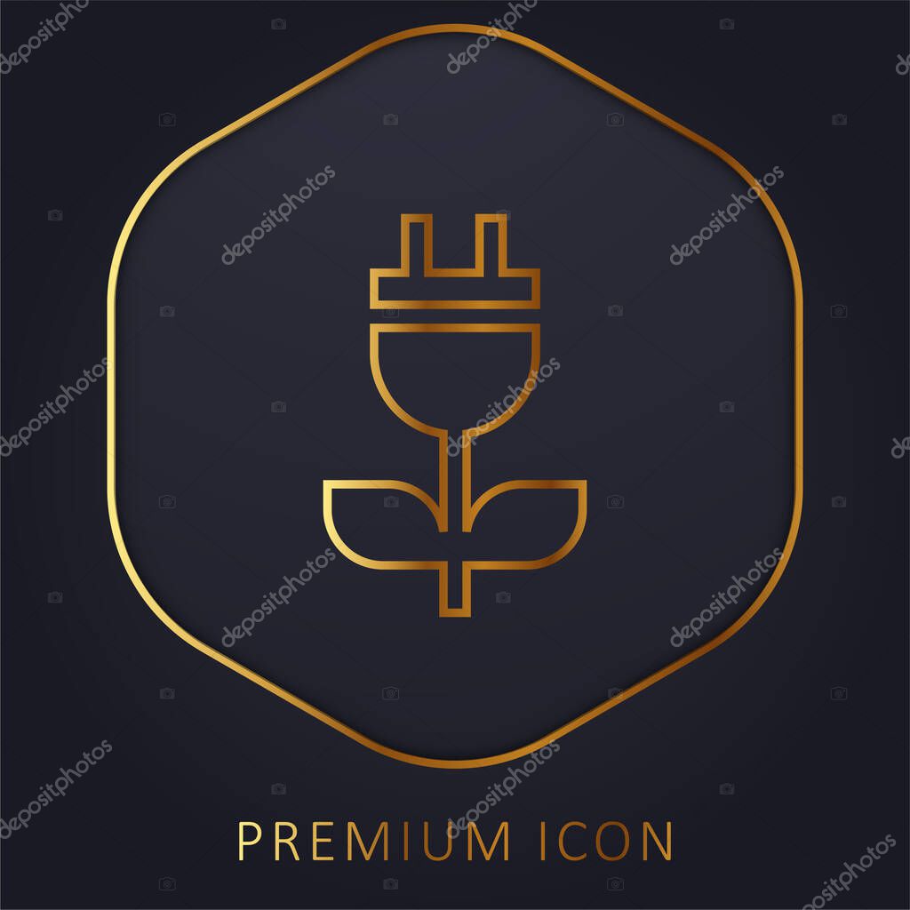 Bioenergy golden line premium logo or icon