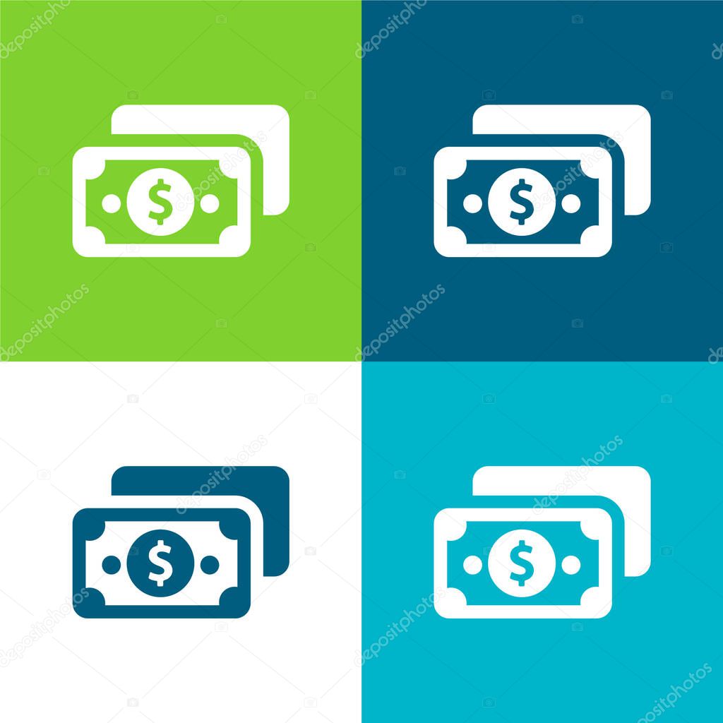 Bill Flat four color minimal icon set