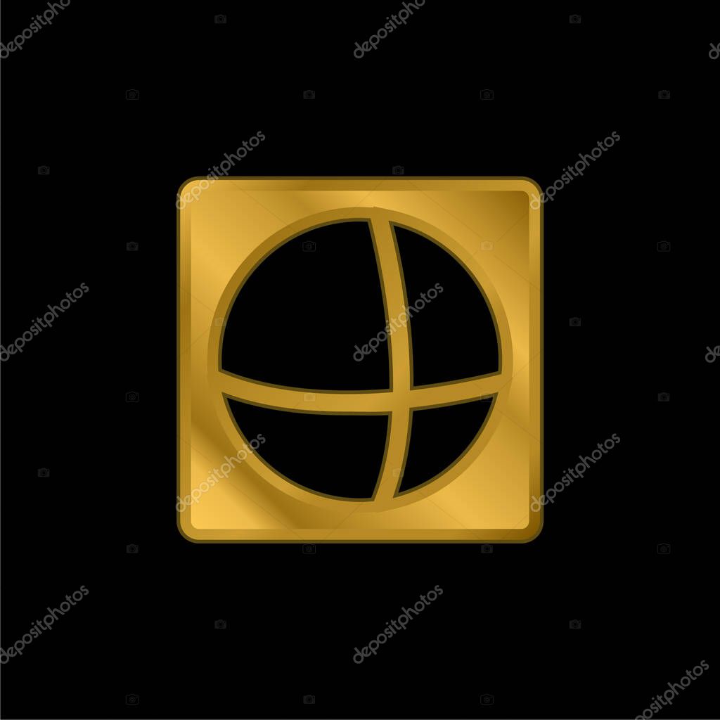 Ads Of The World Logo gold plated metalic icon or logo vector