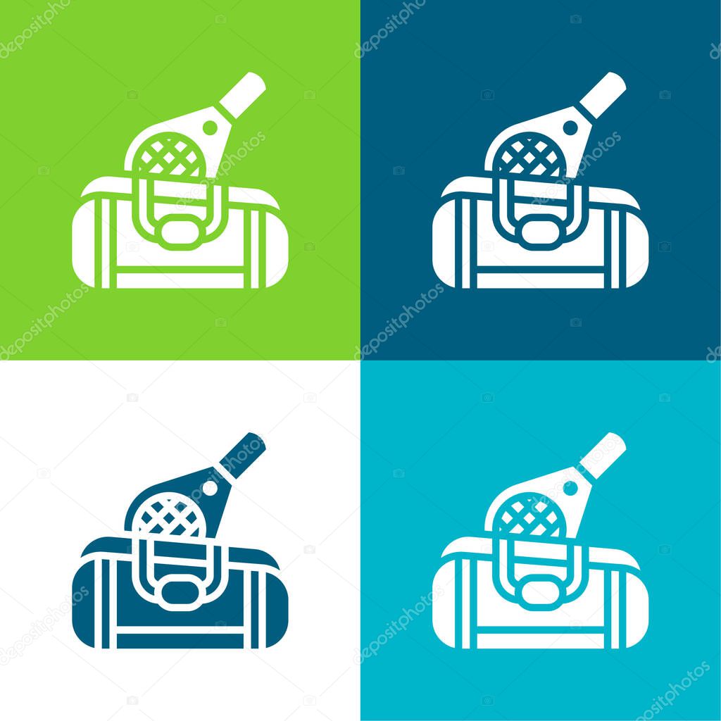 Bag Flat four color minimal icon set