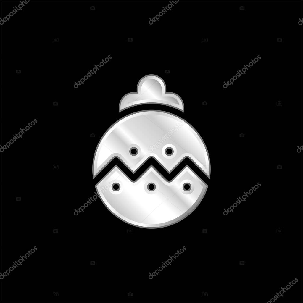 Bauble silver plated metallic icon