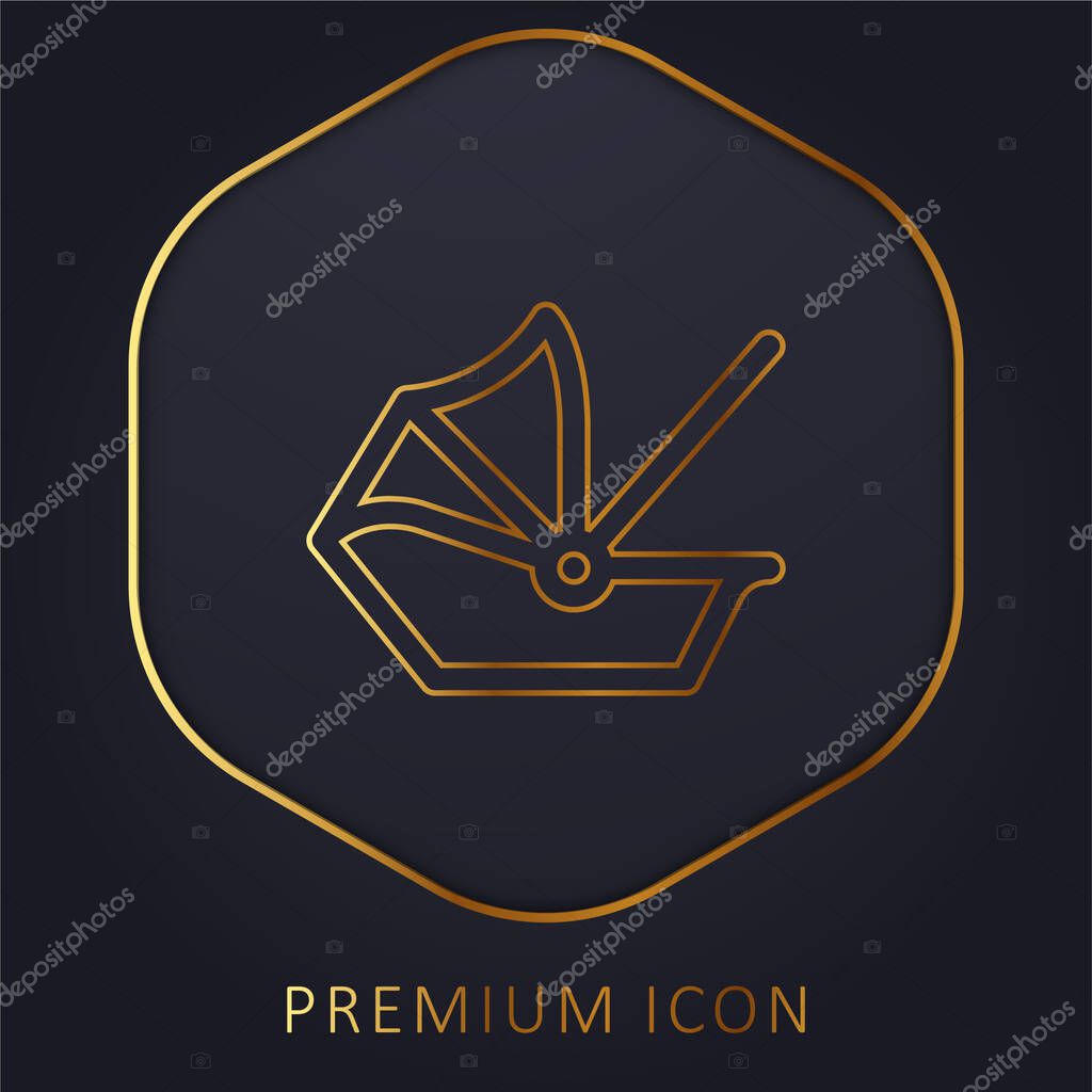 Baby Carrier golden line premium logo or icon