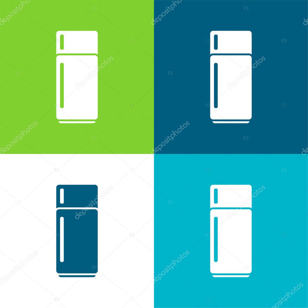 Big Refrigerator Flat four color minimal icon set