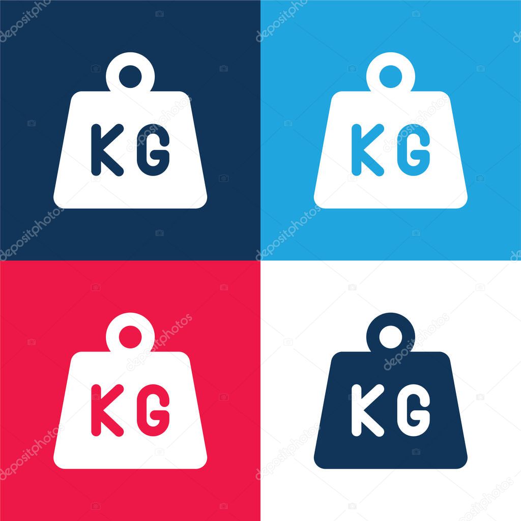 Bar blue and red four color minimal icon set