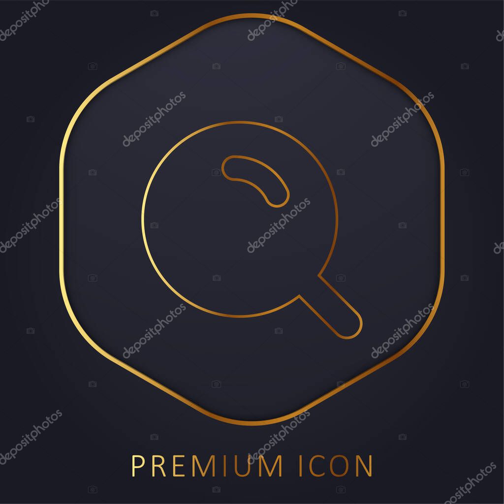 Big Magnifier With Shine golden line premium logo or icon