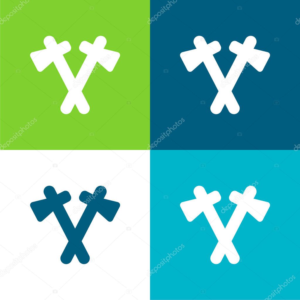 Axes Flat four color minimal icon set