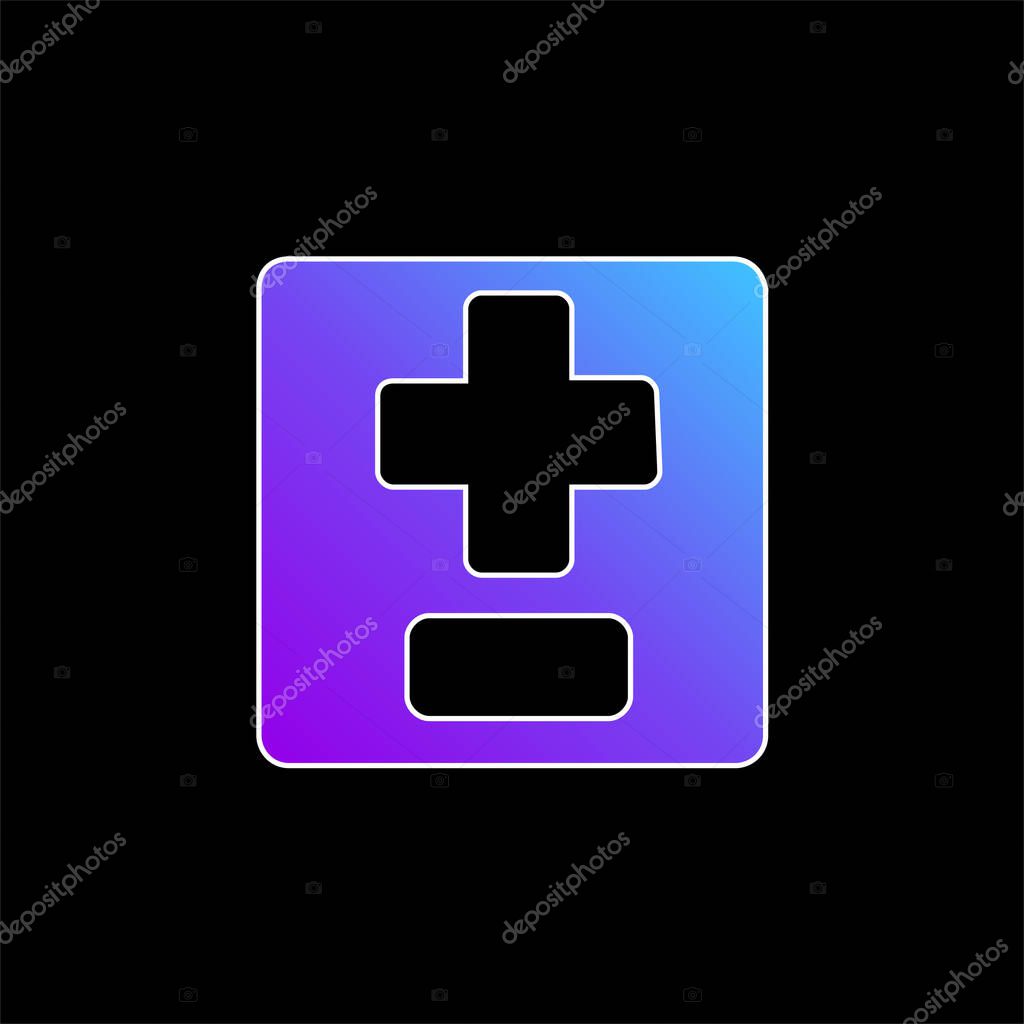 Add And Subtract Symbols blue gradient vector icon