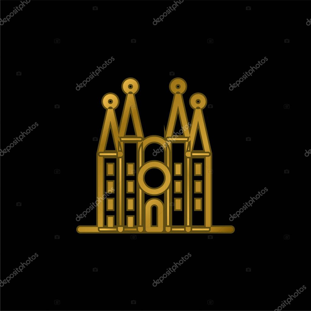 Barcelona gold plated metalic icon or logo vector