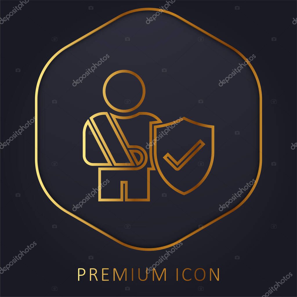Accident golden line premium logo or icon