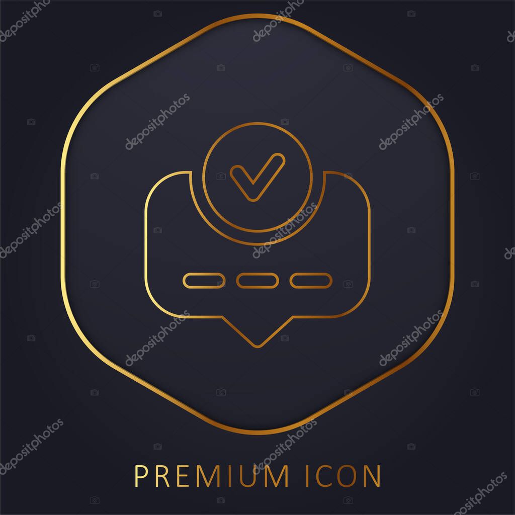 Accept golden line premium logo or icon