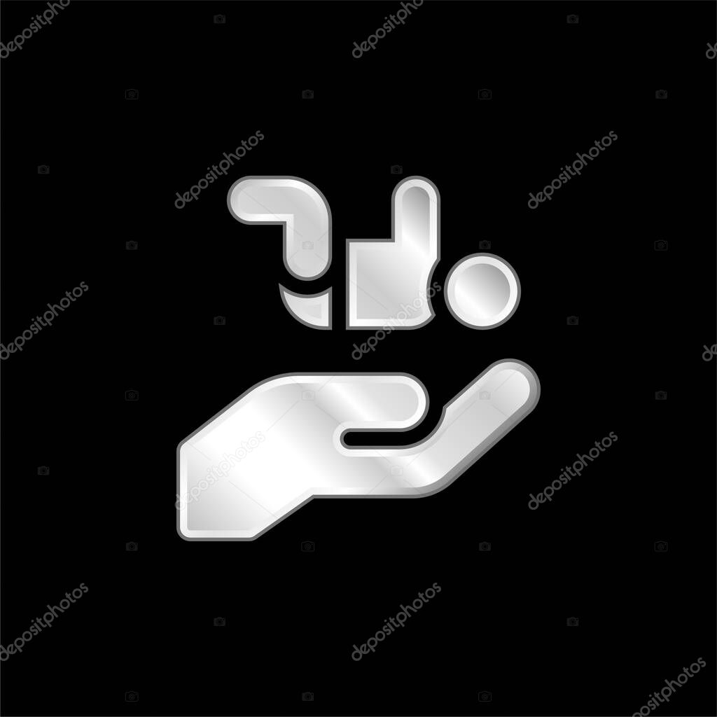 Adoption silver plated metallic icon