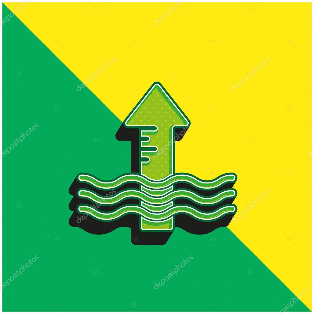Arrow Green and yellow modern 3d vector icon logo