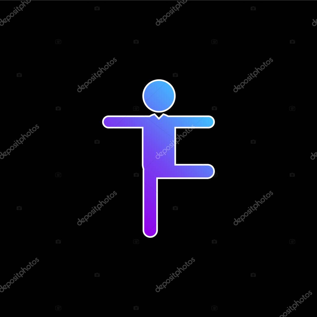 Balance Man Posture blue gradient vector icon