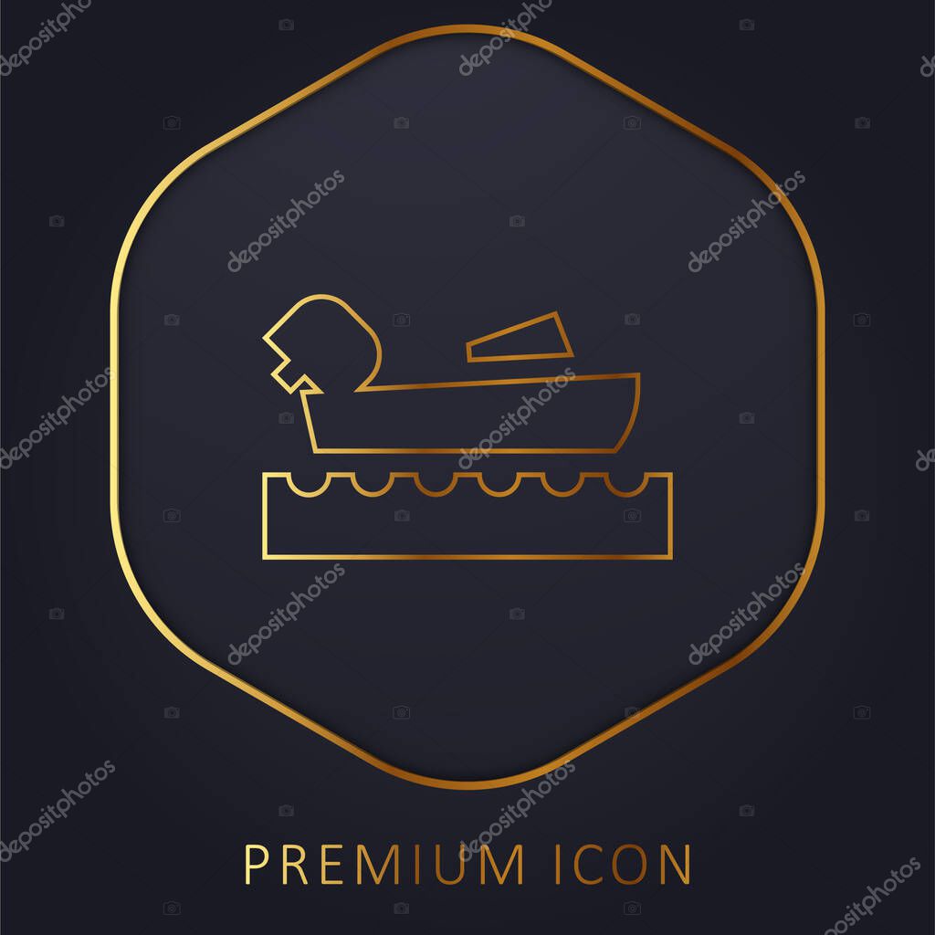 Canottaggio linea dorata logo premium o icona