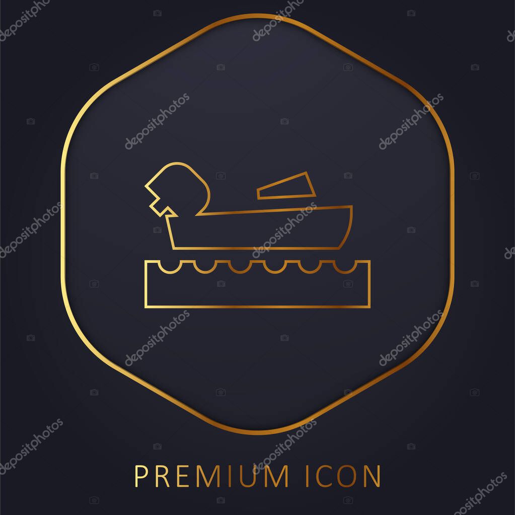 Boating golden line premium logo or icon