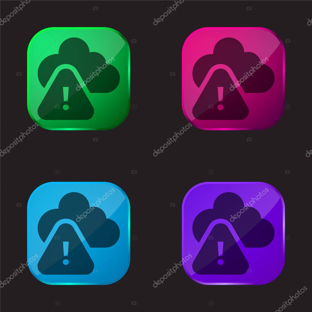 Access Denied four color glass button icon