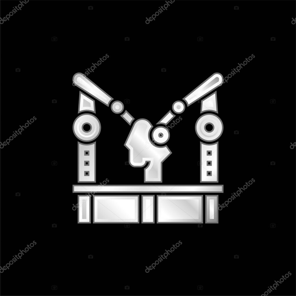 Assembly Machine silver plated metallic icon