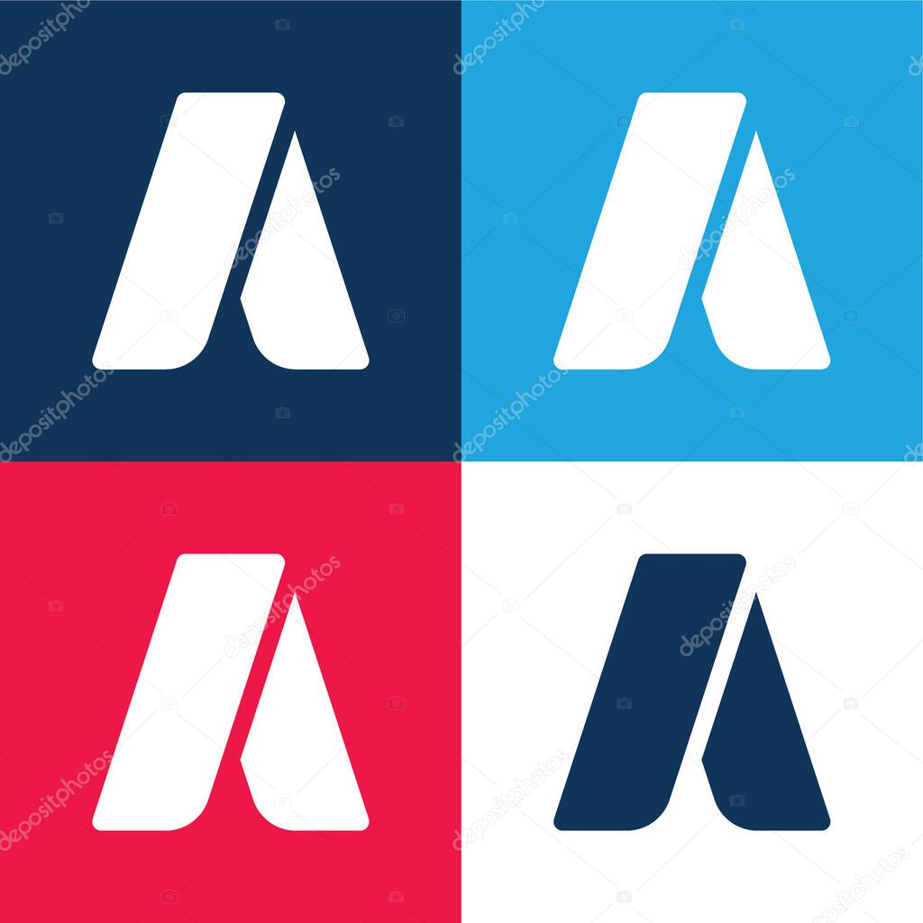 Adwords blue and red four color minimal icon set