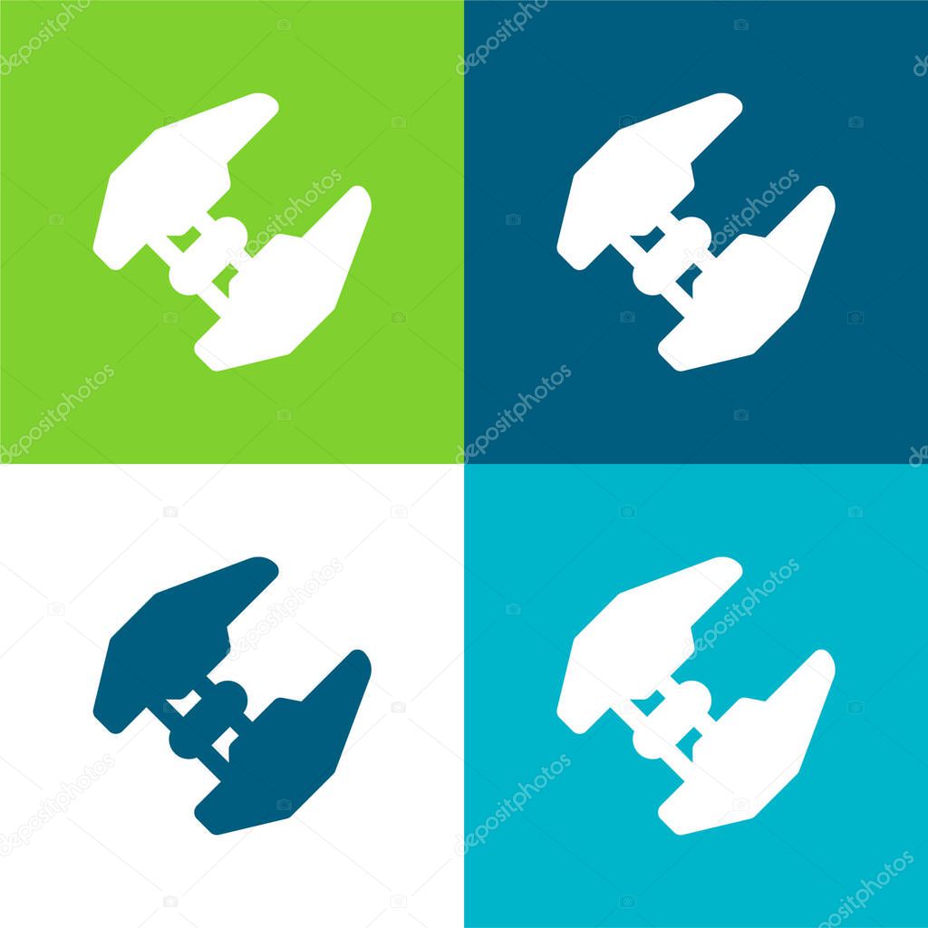 Attack Plane Flat four color minimal icon set
