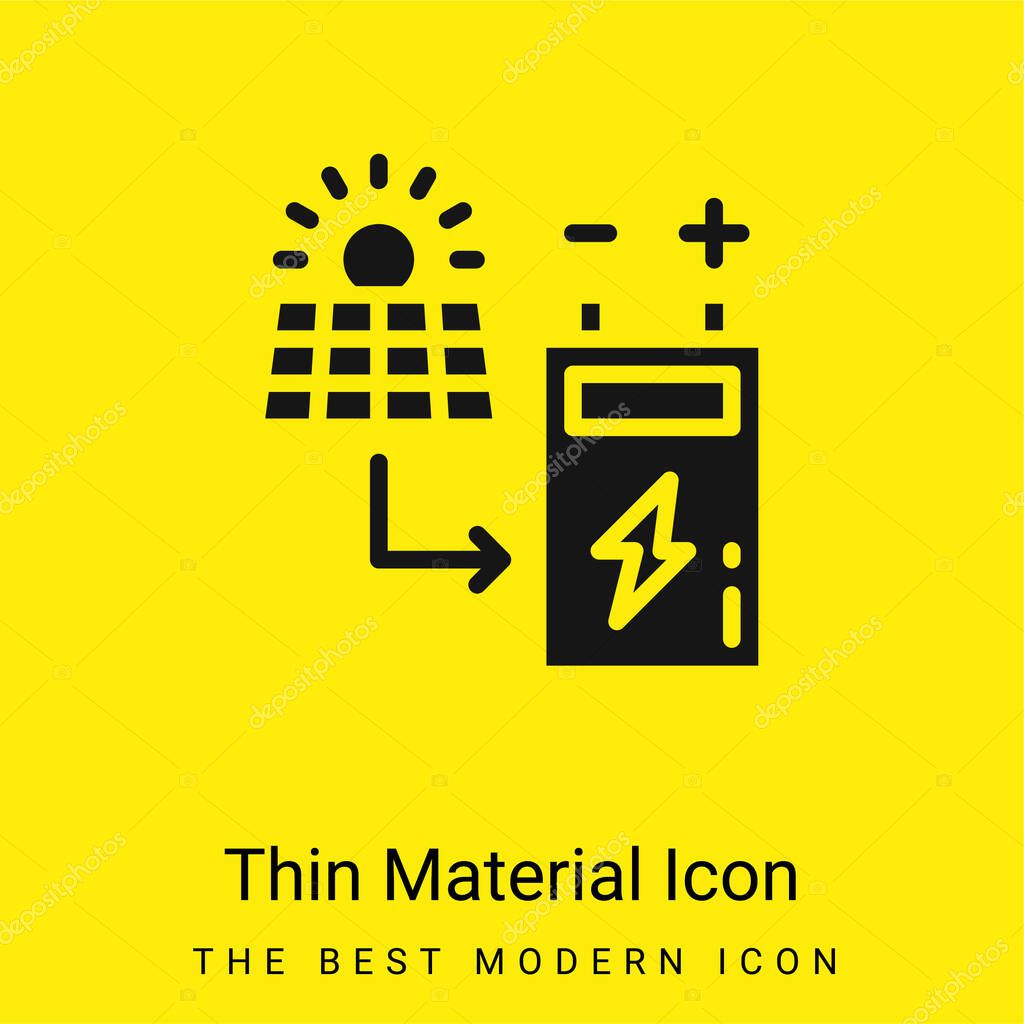 Battery minimal bright yellow material icon