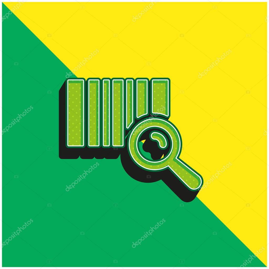 Barcode Identification Green and yellow modern 3d vector icon logo