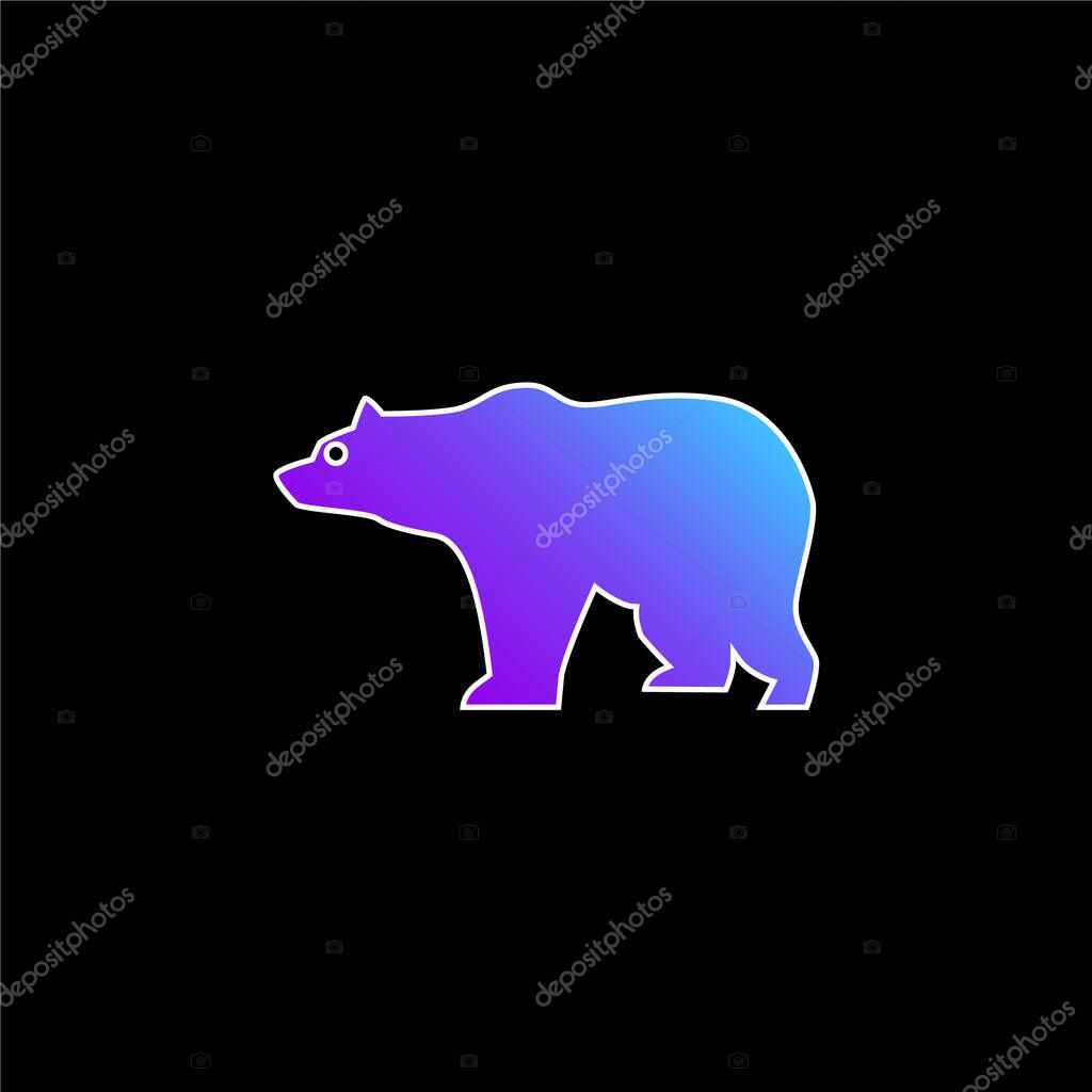 Bear Side View Silhouette blue gradient vector icon